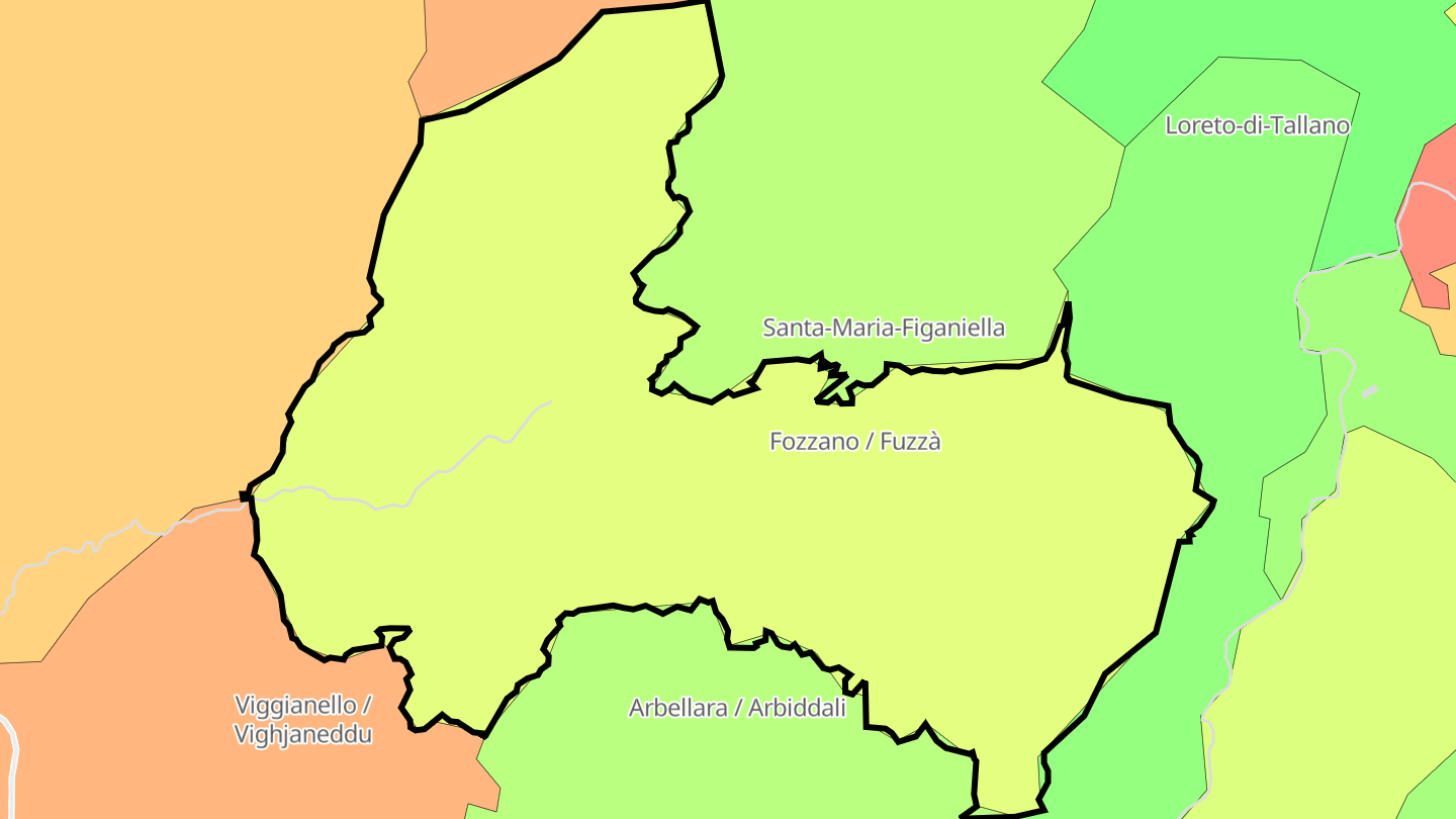 Carte des prix de l'immobilier Fozzano