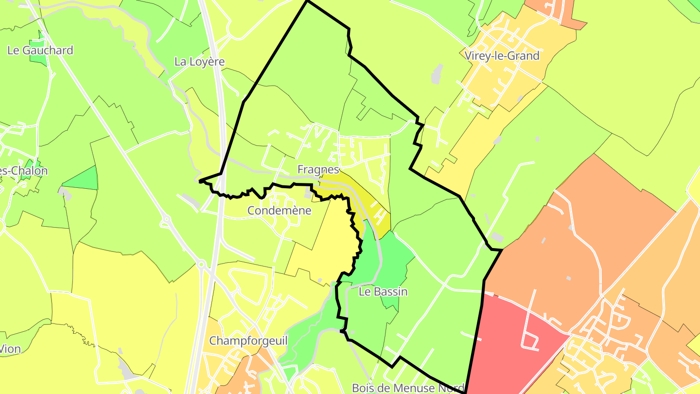 Carte des prix de l'immobilier Fragnes
