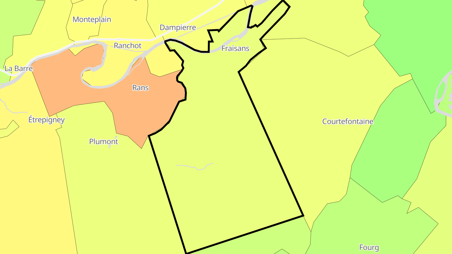 Carte des prix de l'immobilier Fraisans