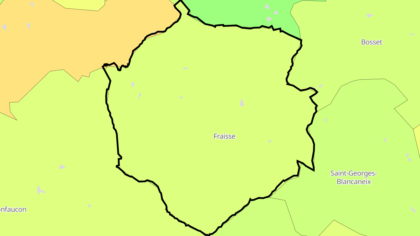 Carte des prix de l'immobilier Fraisse