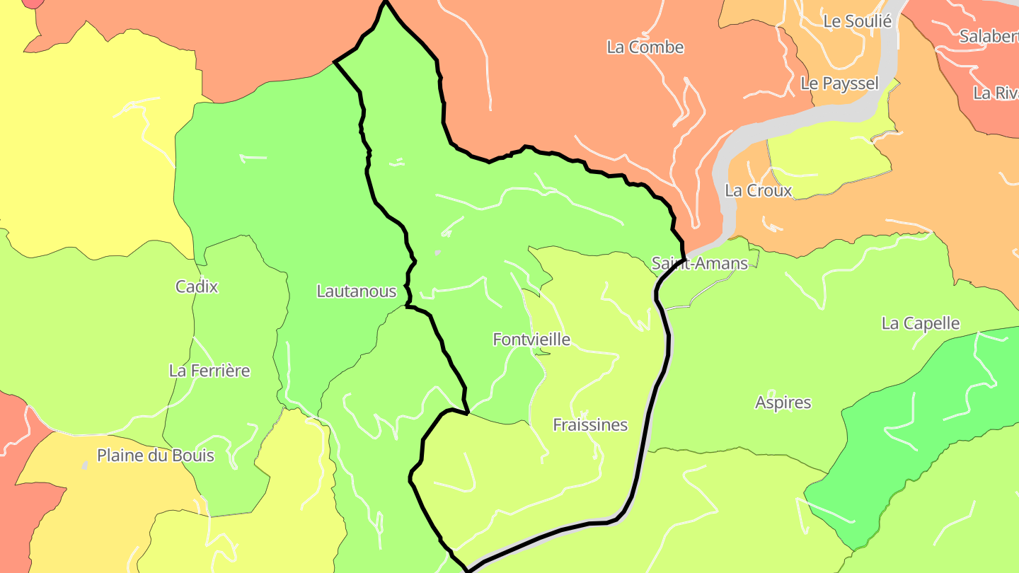 Carte des prix de l'immobilier Fraissines