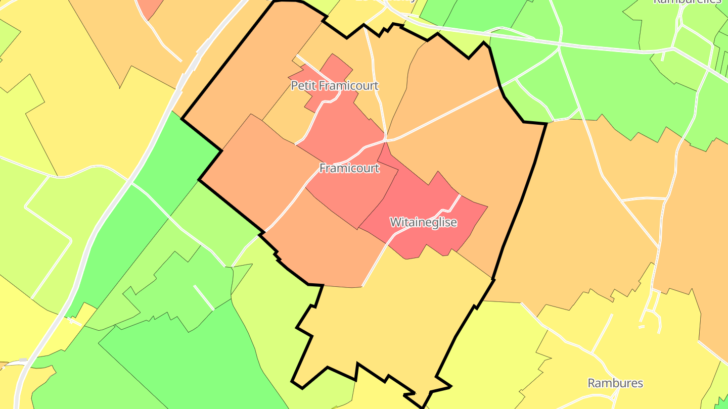 Carte des prix de l'immobilier Framicourt