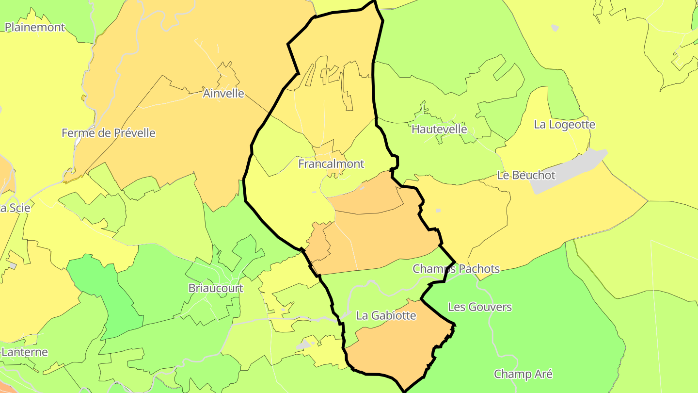 Carte des prix de l'immobilier Francalmont