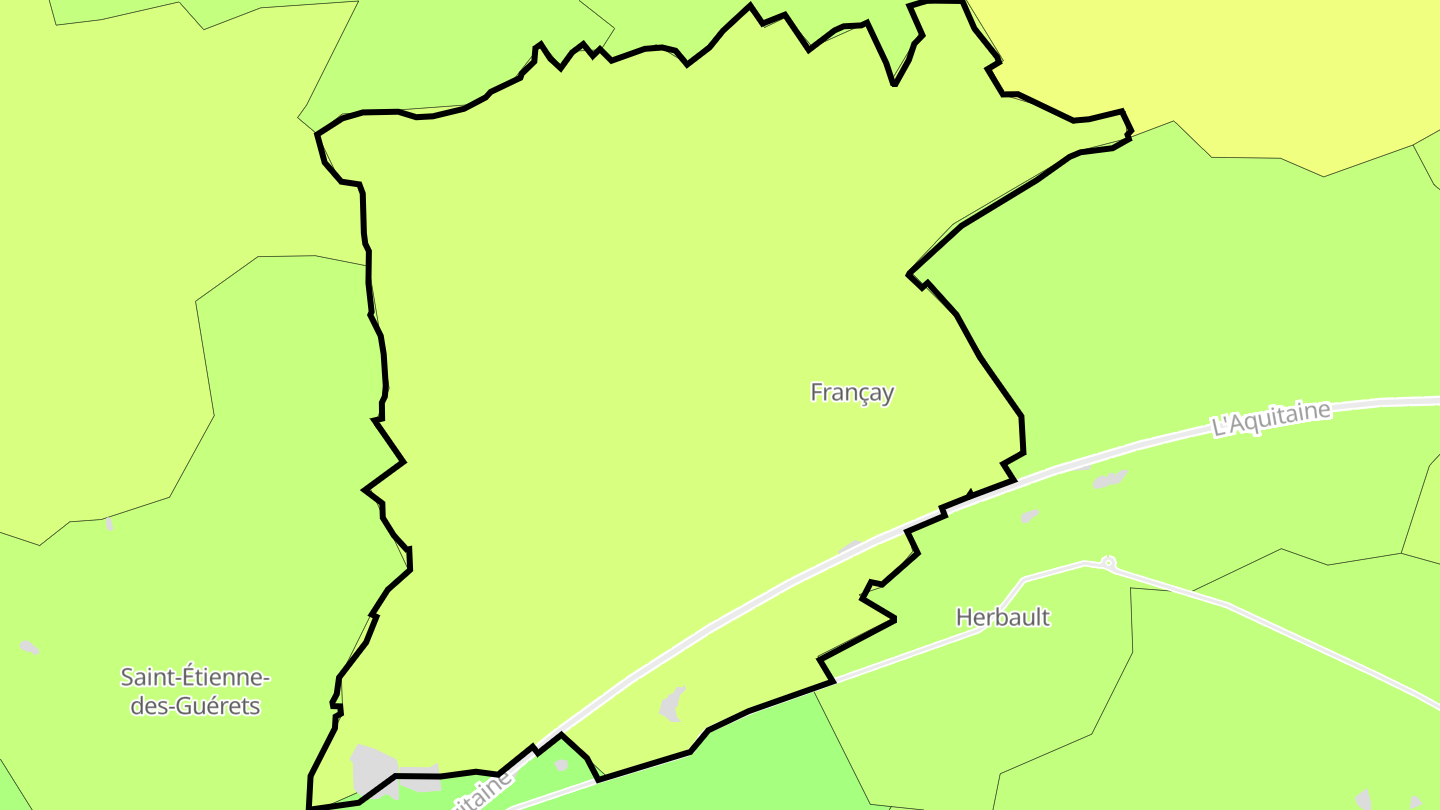 Carte des prix de l'immobilier Françay