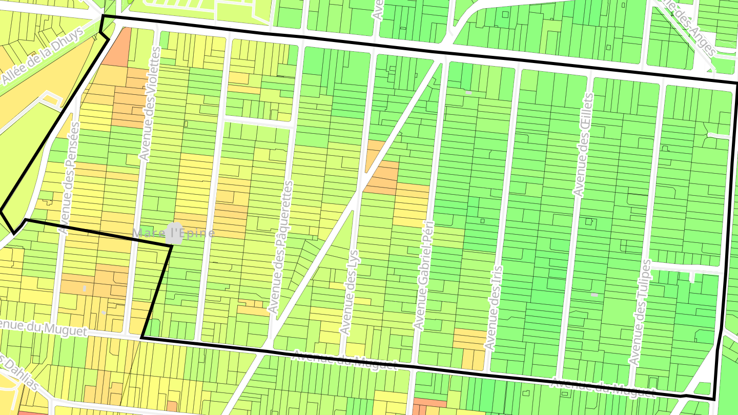 Carte des prix de l'immobilier Franceville