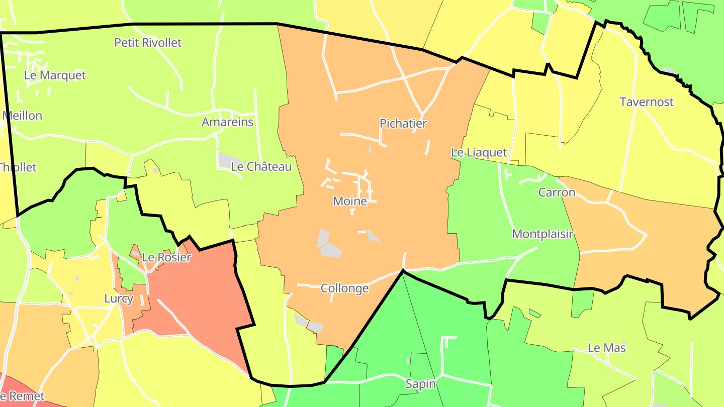 Carte des prix de l'immobilier Francheleins
