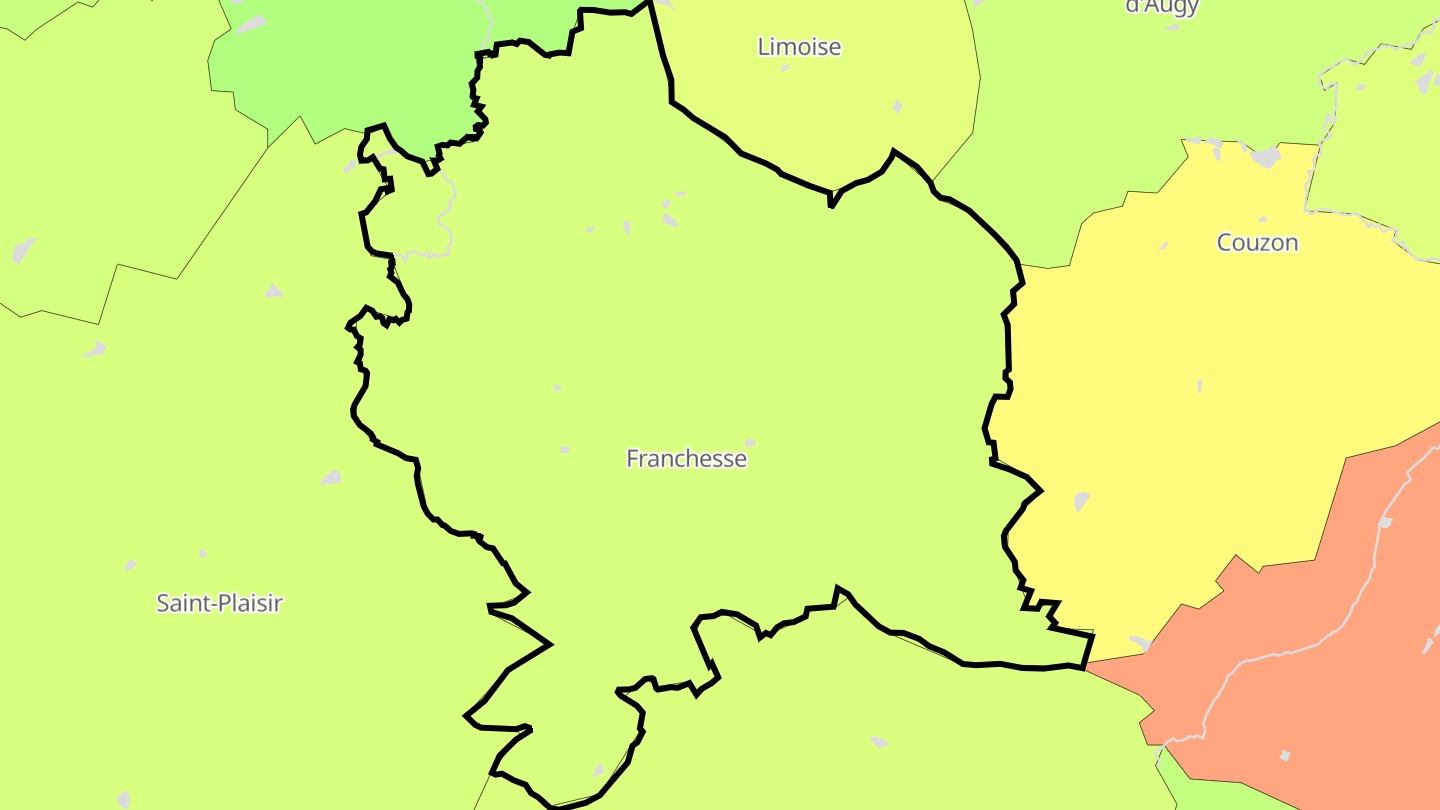 Carte des prix de l'immobilier Franchesse