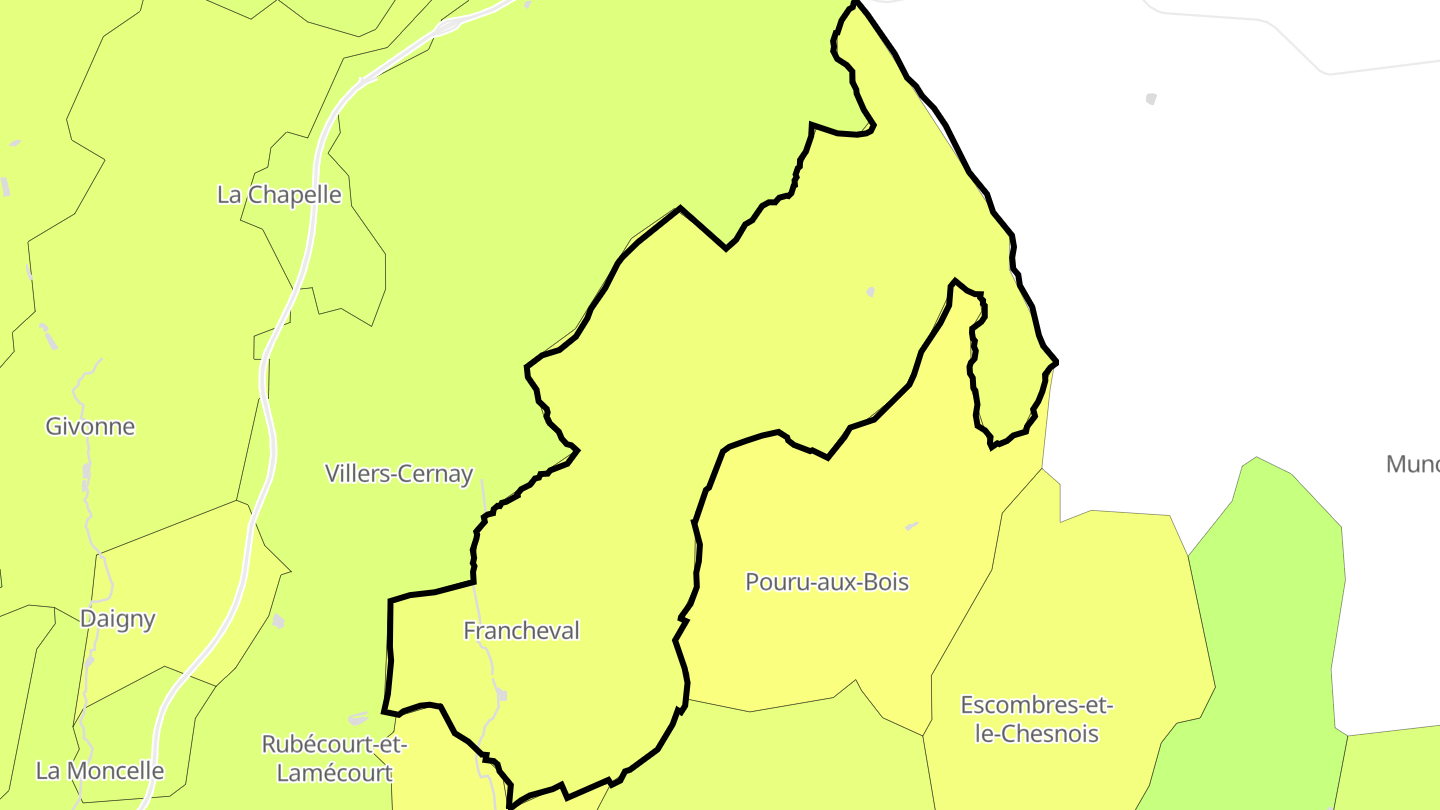 Carte des prix de l'immobilier Francheval