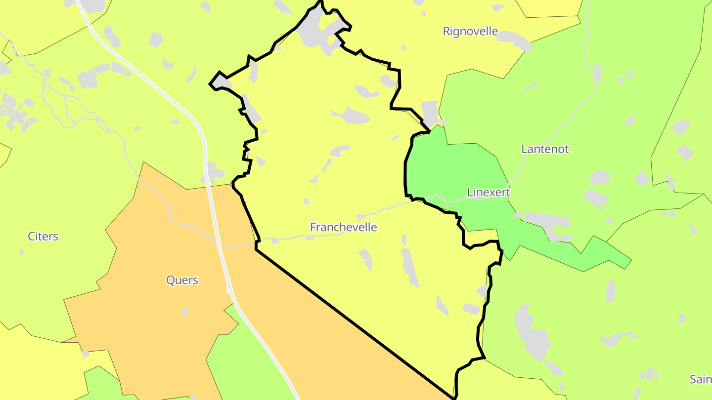 Carte des prix de l'immobilier Franchevelle