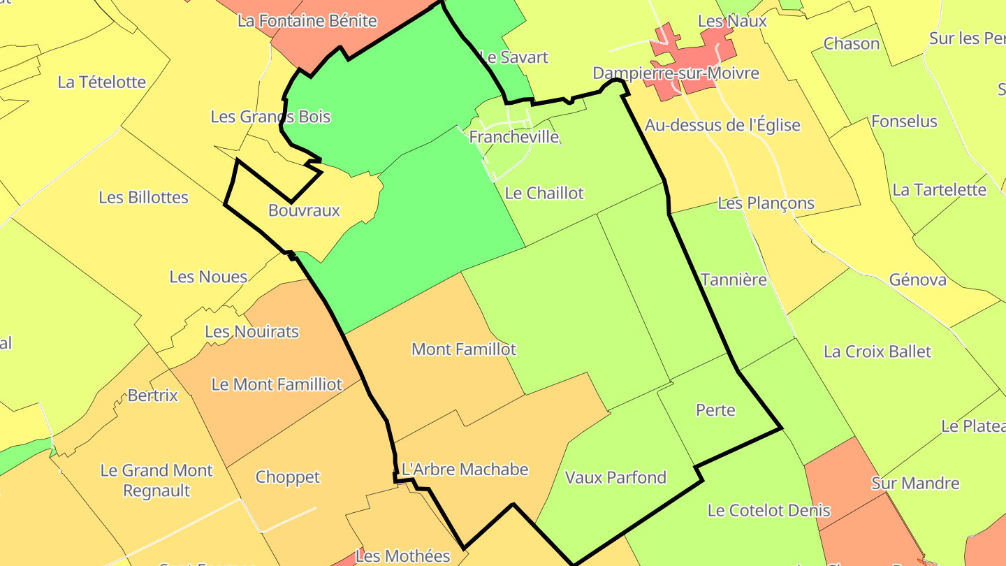 Carte des prix de l'immobilier Francheville