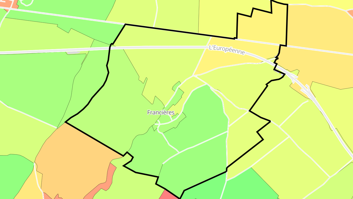 Carte des prix de l'immobilier Francières