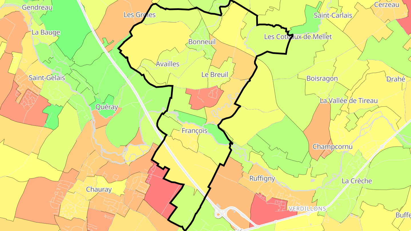 Carte des prix de l'immobilier François