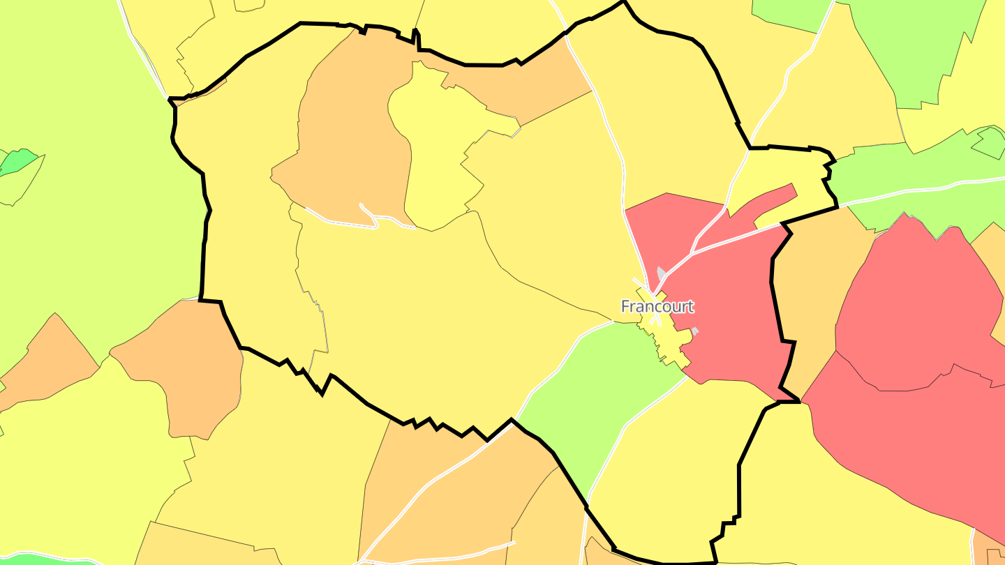 Carte des prix de l'immobilier Francourt