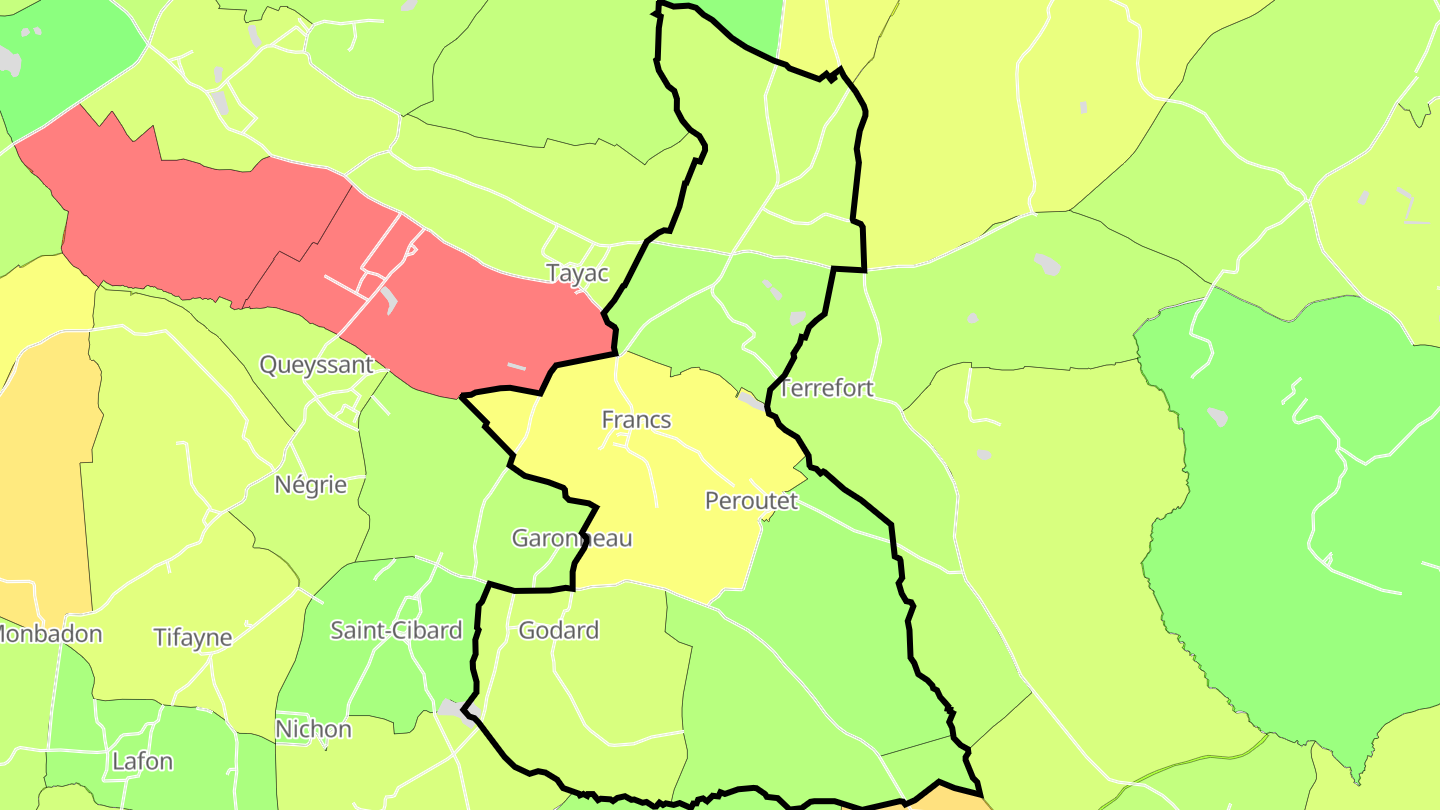 Carte des prix de l'immobilier Francs