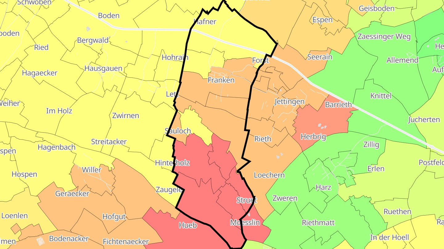 Carte des prix de l'immobilier Franken