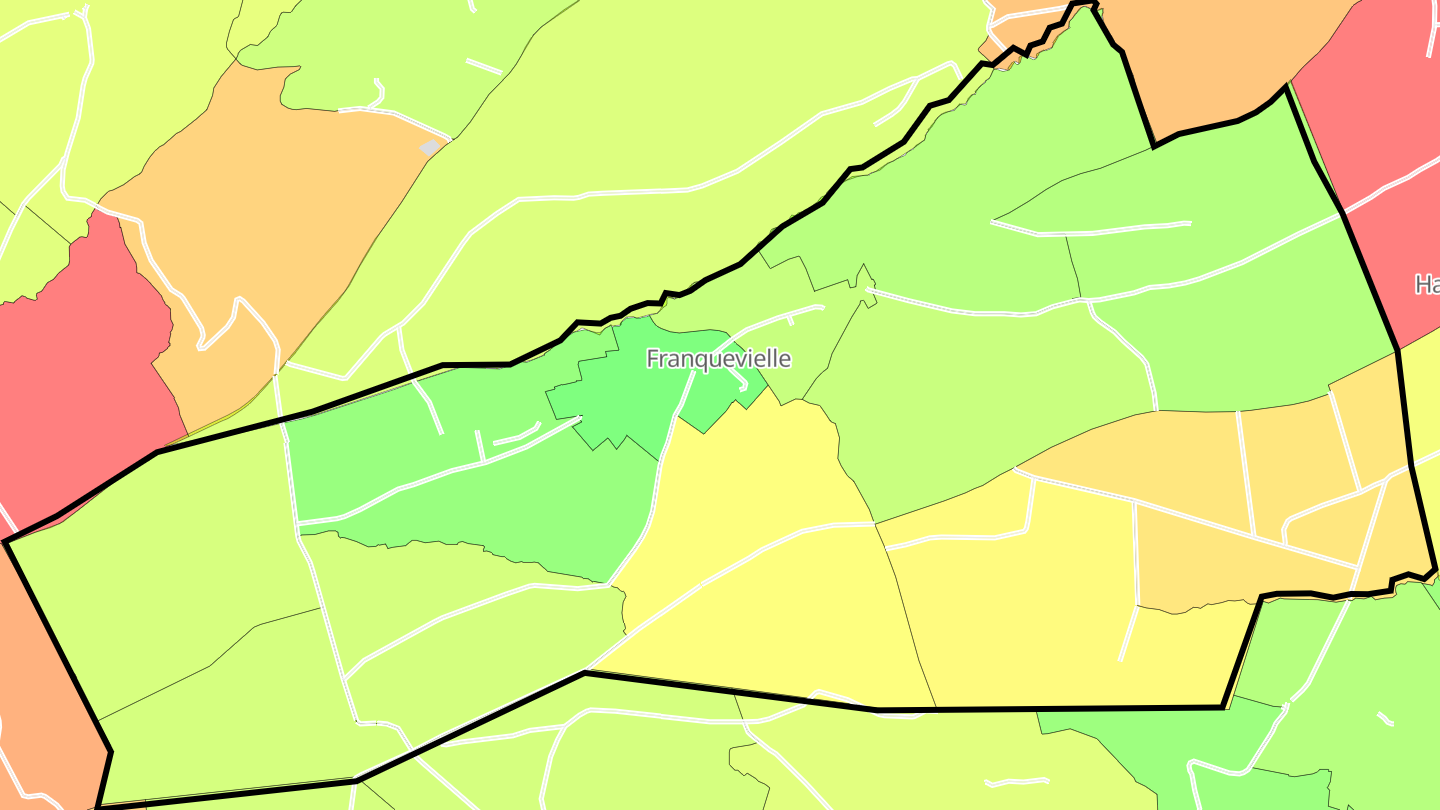 Carte des prix de l'immobilier Franquevielle