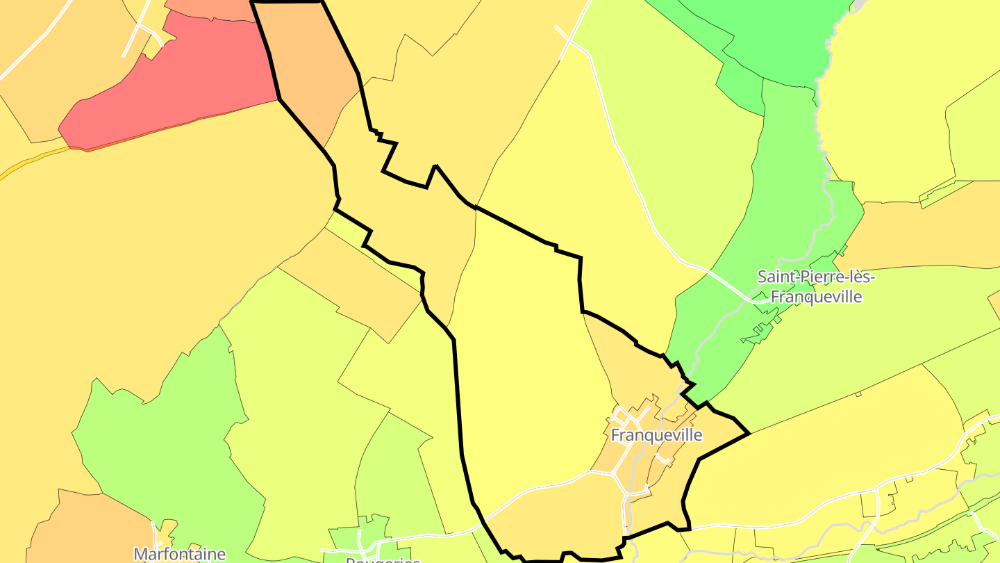 Carte des prix de l'immobilier Franqueville