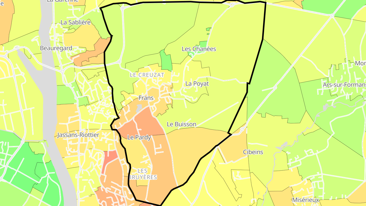 Carte des prix de l'immobilier Frans