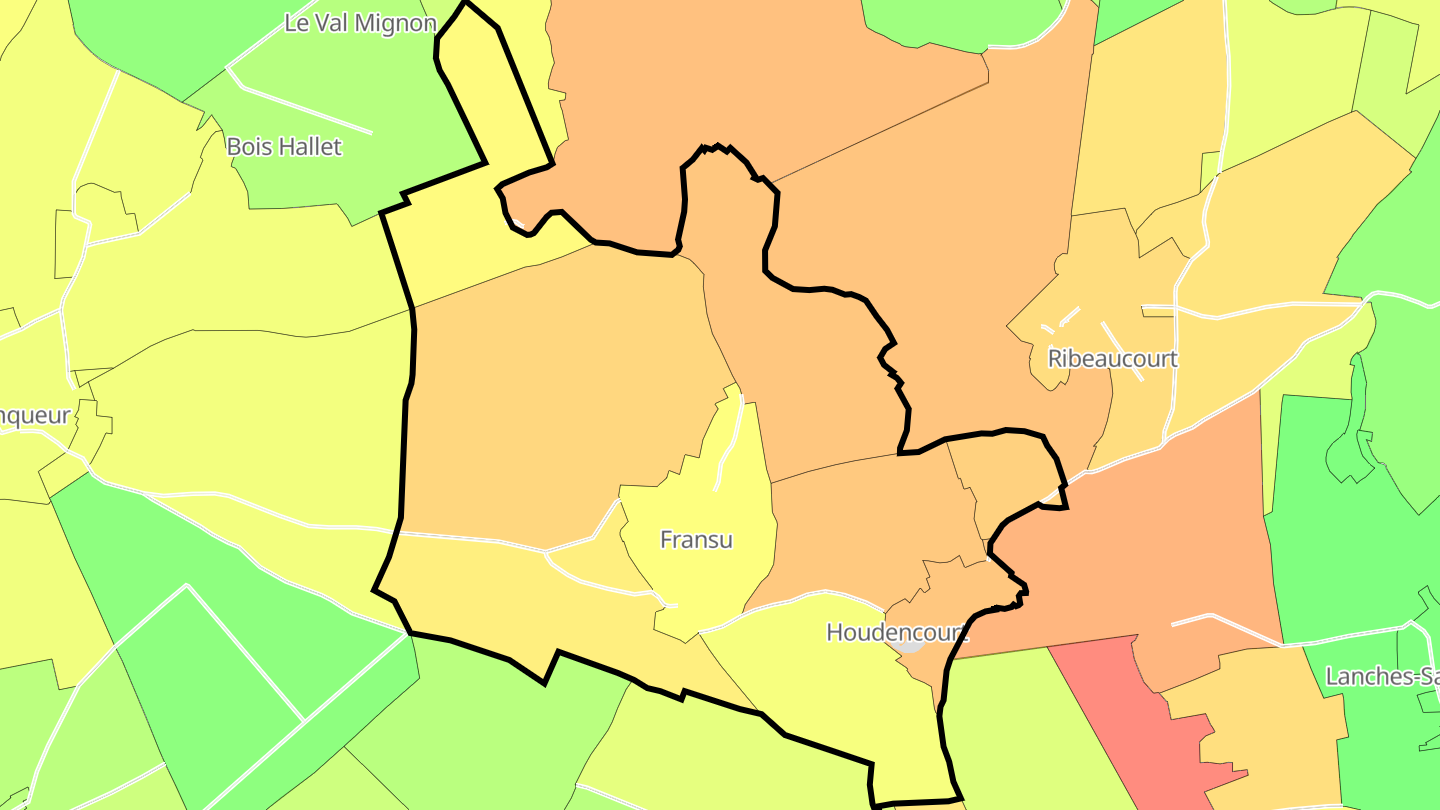 Carte des prix de l'immobilier Fransu