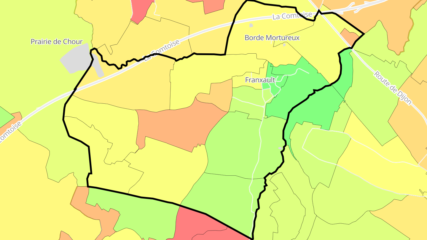 Carte des prix de l'immobilier Franxault