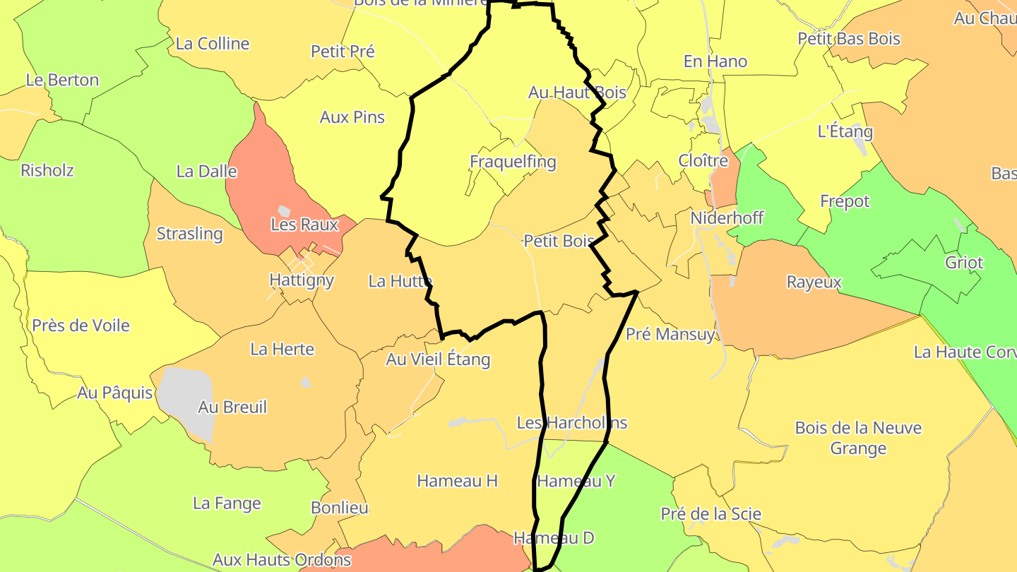 Carte des prix de l'immobilier Fraquelfing