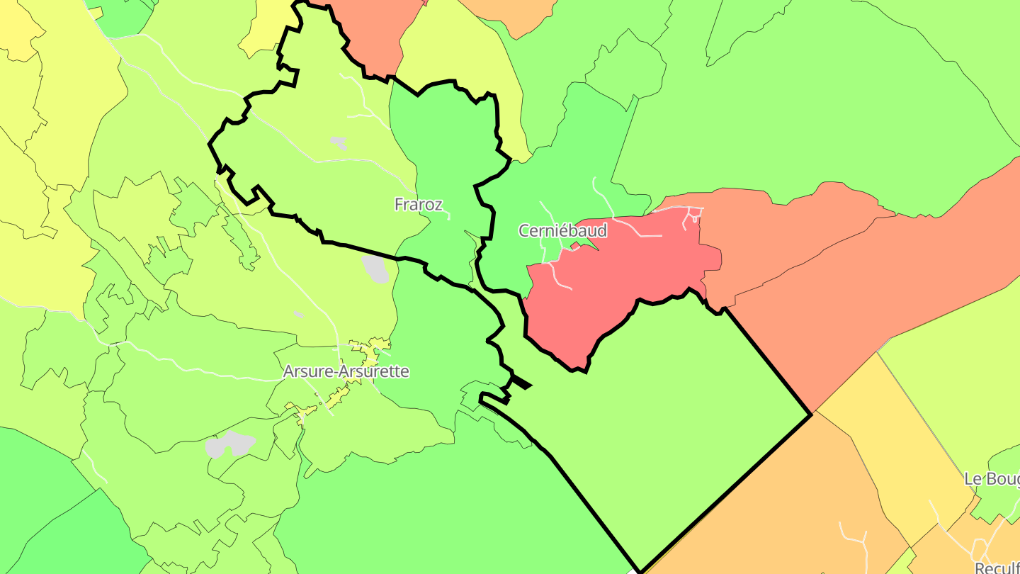 Carte des prix de l'immobilier Fraroz