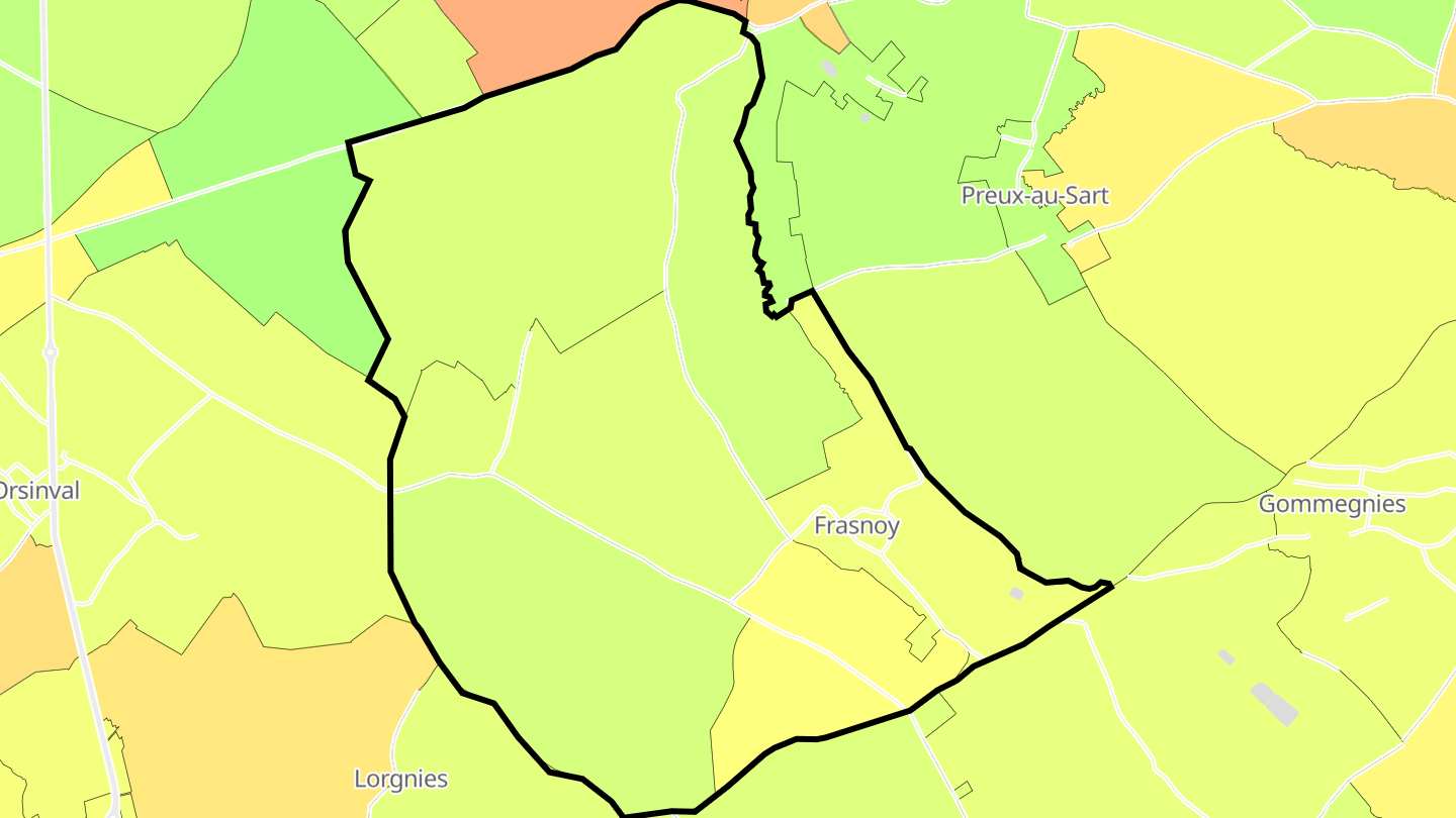 Carte des prix de l'immobilier Frasnoy