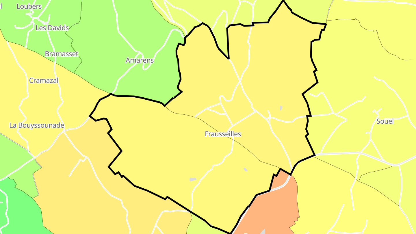 Carte des prix de l'immobilier Frausseilles