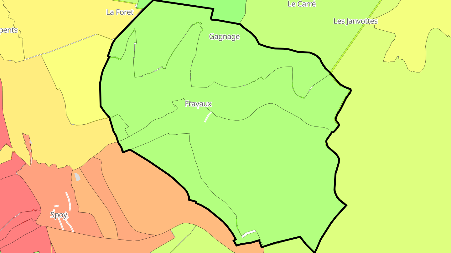 Carte des prix de l'immobilier Fravaux