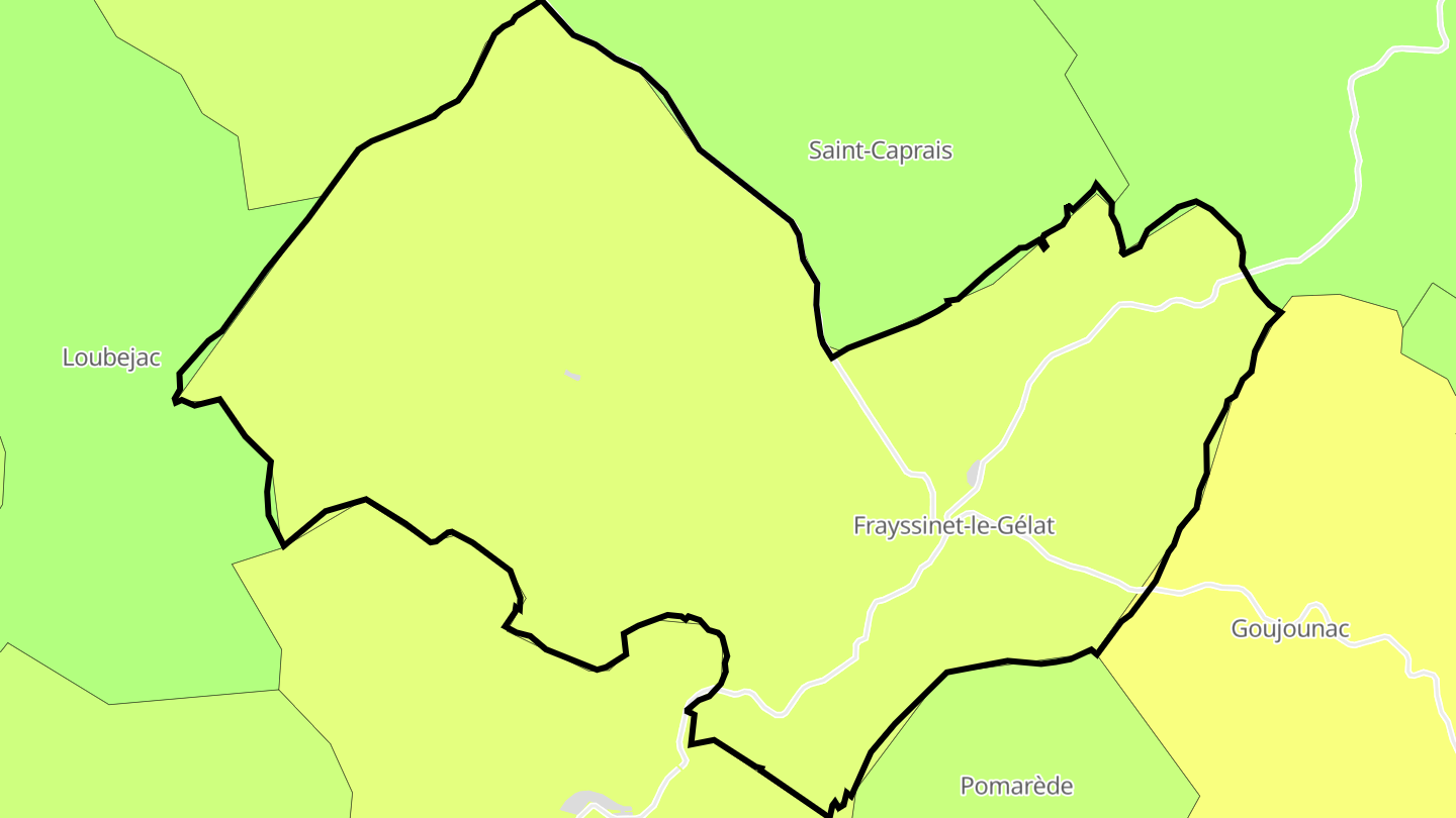 Carte des prix de l'immobilier Frayssinet-le-Gélat