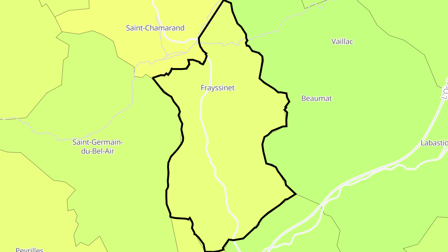 Carte des prix de l'immobilier Frayssinet