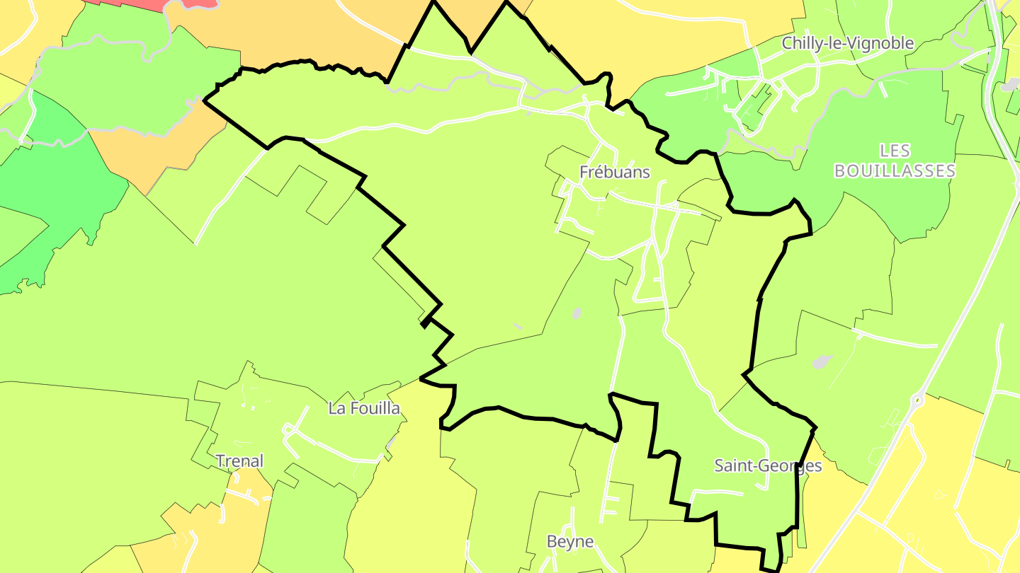 Carte des prix de l'immobilier Frébuans