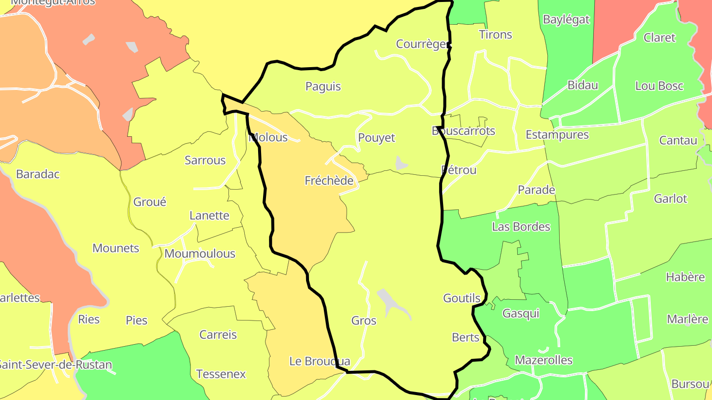 Carte des prix de l'immobilier Fréchède