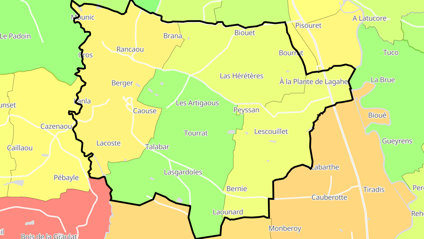 Carte des prix de l'immobilier Fréchou