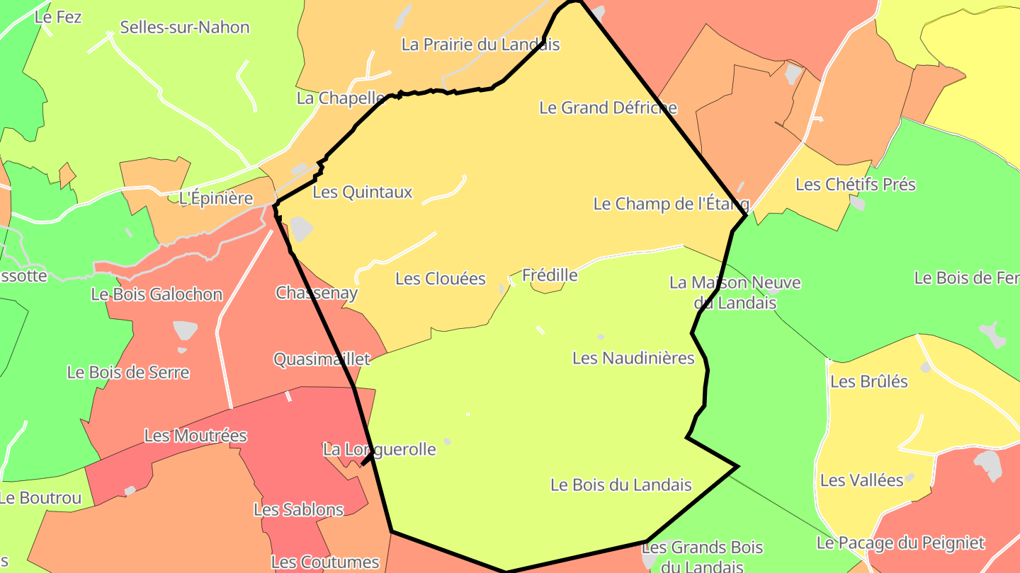 Carte des prix de l'immobilier Frédille