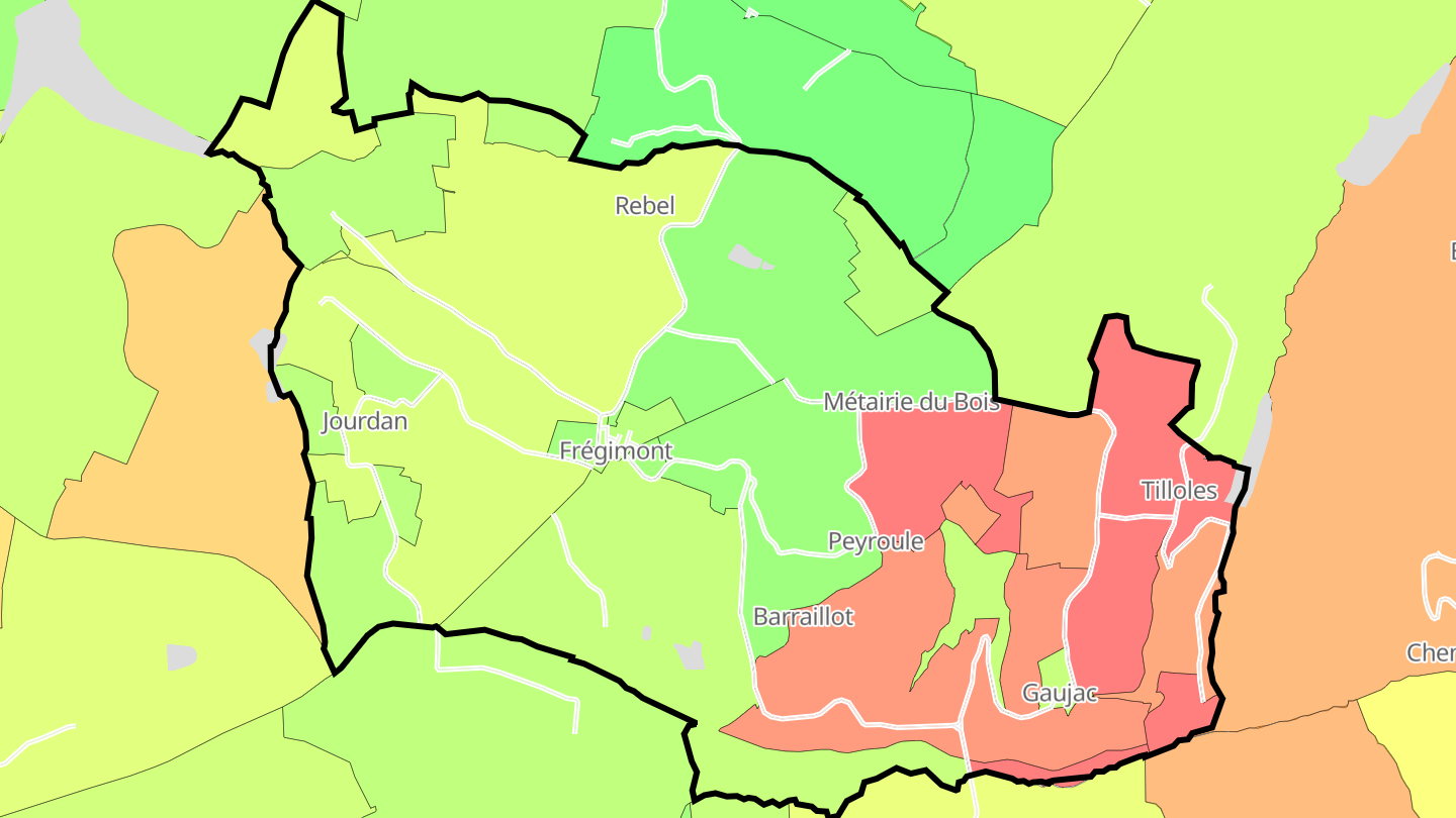 Carte des prix de l'immobilier Frégimont