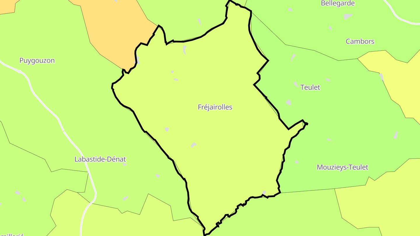 Carte des prix de l'immobilier Fréjairolles