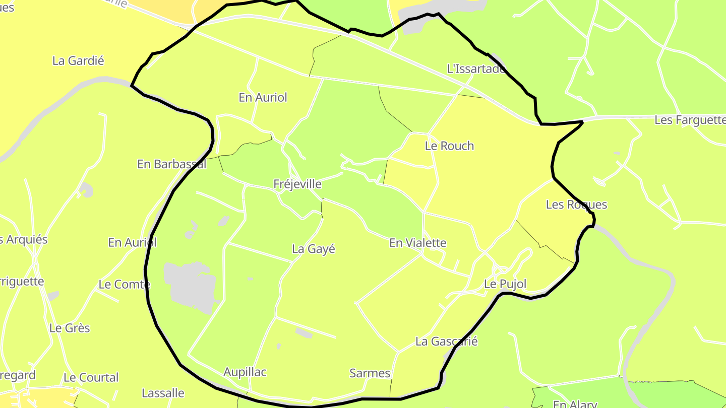 Carte des prix de l'immobilier Fréjeville