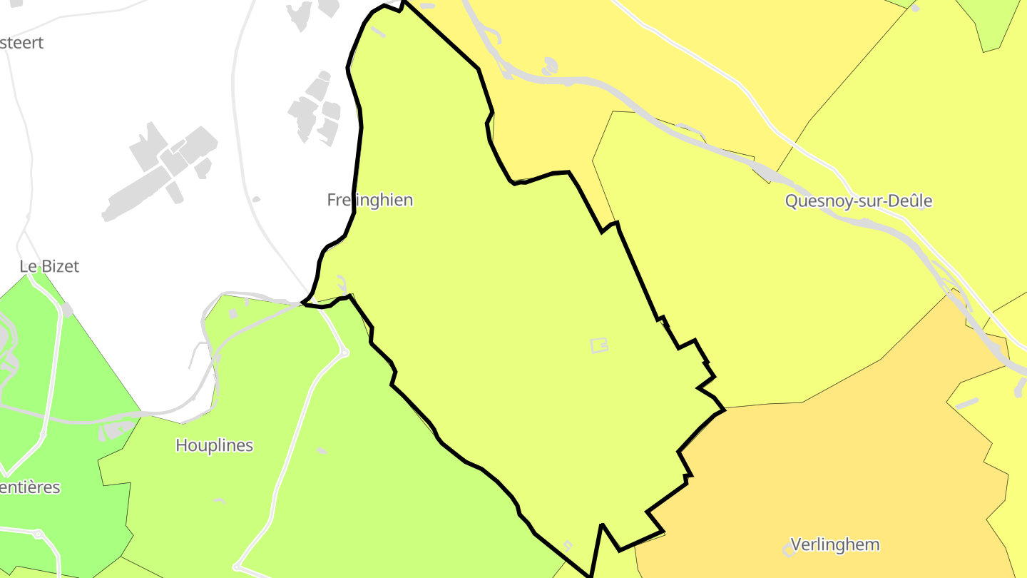 Carte des prix de l'immobilier Frelinghien