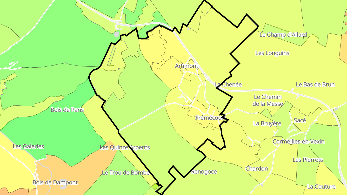 Carte des prix de l'immobilier Frémécourt