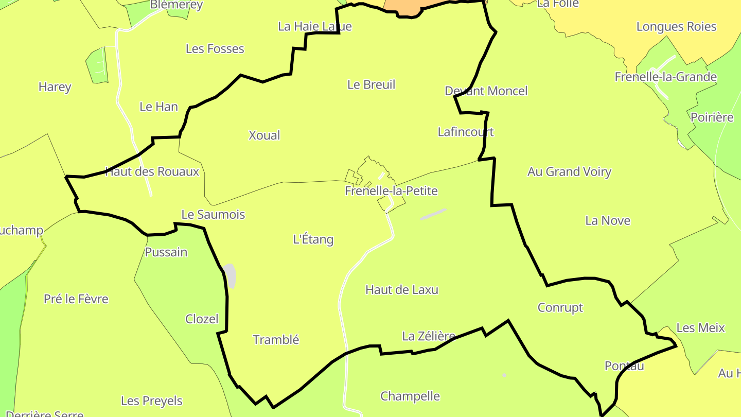 Carte des prix de l'immobilier Frenelle-la-Petite