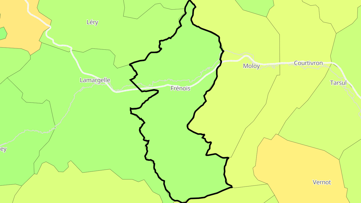 Carte des prix de l'immobilier Frénois