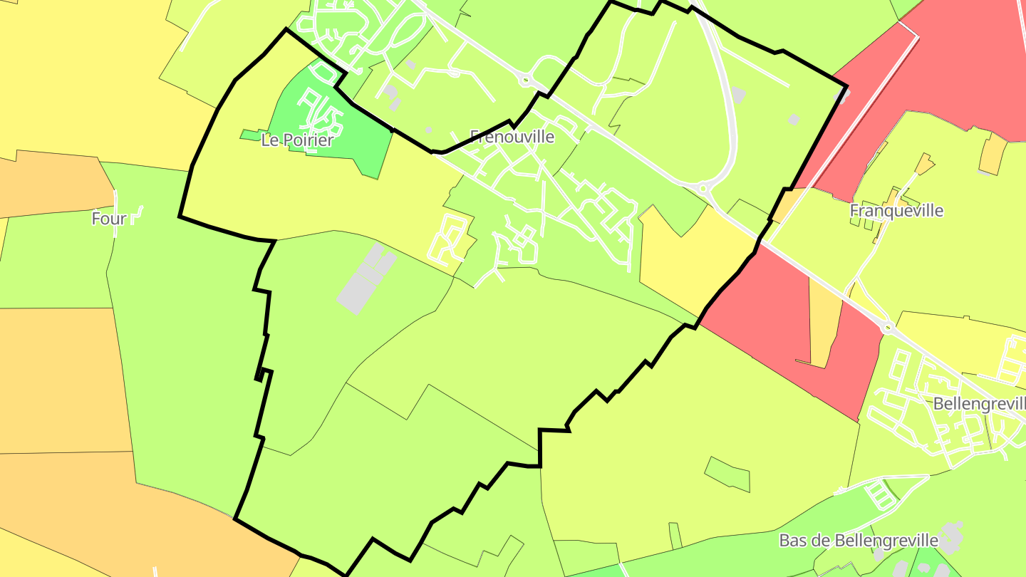 Carte des prix de l'immobilier Frénouville