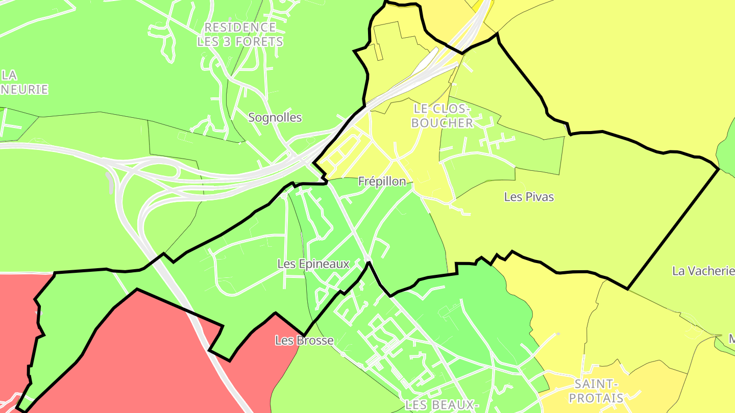 Carte des prix de l'immobilier Frépillon