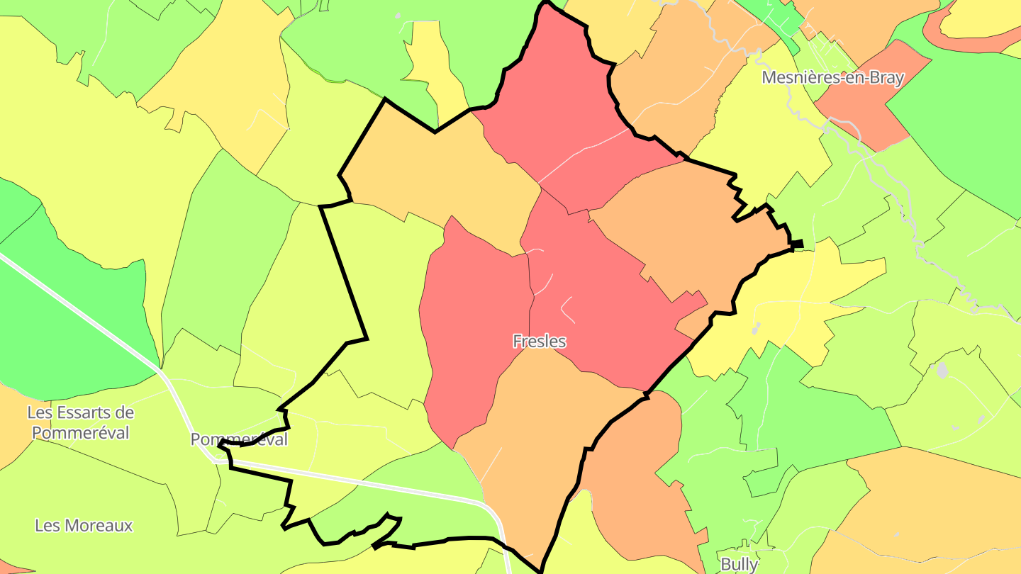 Carte des prix de l'immobilier Fresles