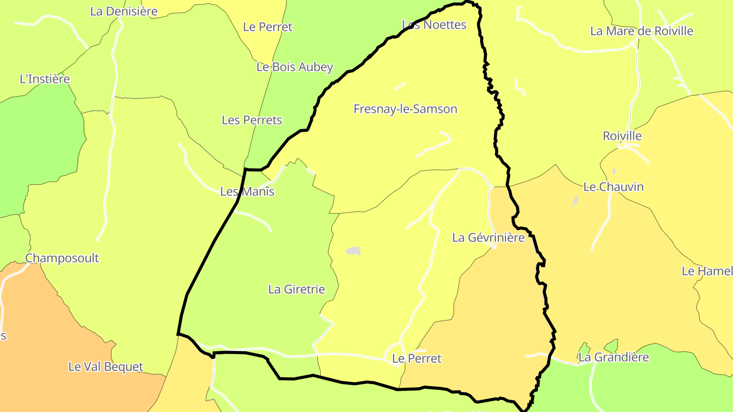 Carte des prix de l'immobilier Fresnay-le-Samson