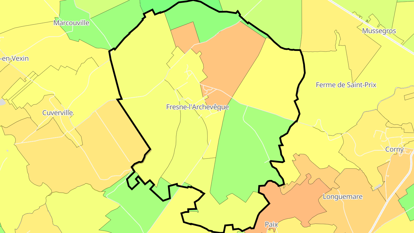 Carte des prix de l'immobilier Fresne-l'Archevêque
