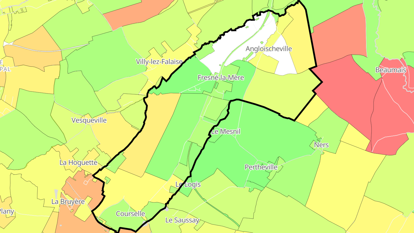 Carte des prix de l'immobilier Fresné-la-Mère