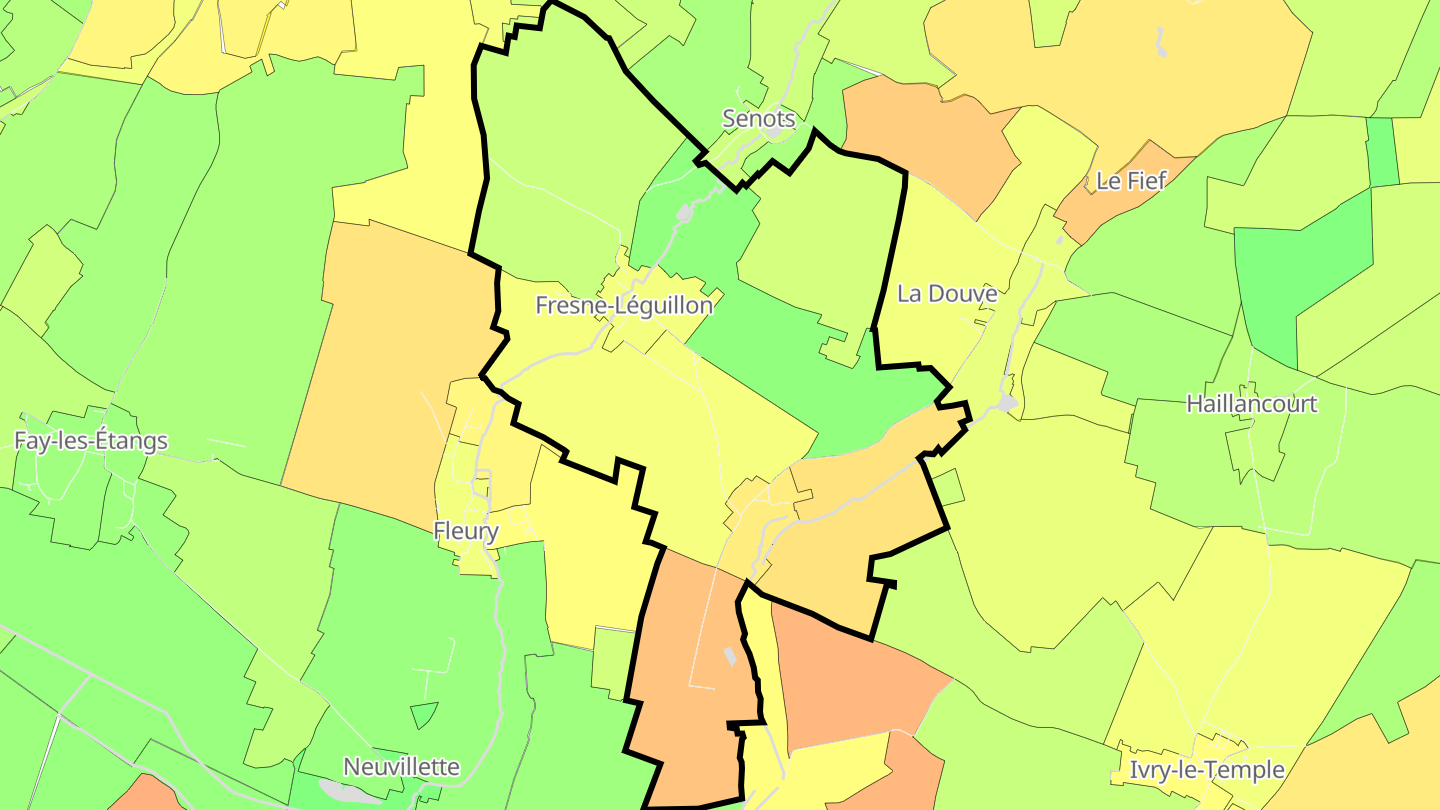 Carte des prix de l'immobilier Fresne-Léguillon