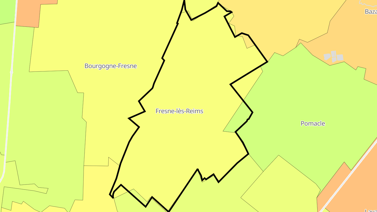 Carte des prix de l'immobilier Fresne-lès-Reims